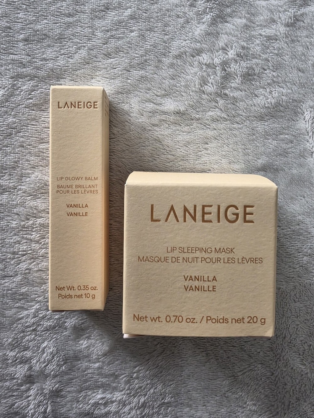 LANEIGE Lip Sleeping Mask & Lip Glowy Balm Vanilla 0.70 oz + 0.35 oz